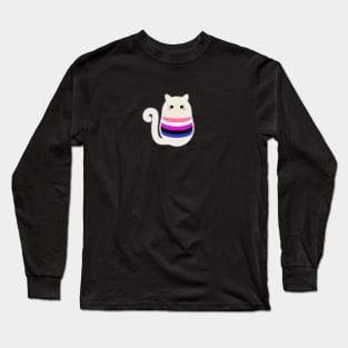 Genderfluid Pride Cat Long Sleeve T-Shirt